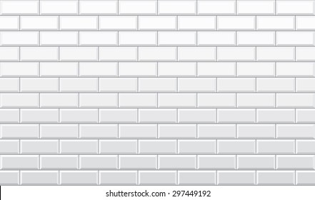 Seamless White Brick Wall Pattern Vector Wallpaper