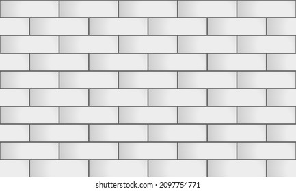 Seamless white brickwall pattern. Geometric ornament. Mosaic motif. Grid background. Digital design element. bathroom Stone or ceramic kitchen. Brick wall or floor texture. Vector flat illustration.