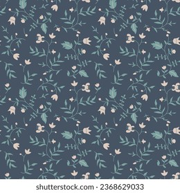Seamless white chintz flowers pattern
