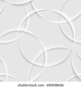 Seamless White Circle Pattern. Embossed Effect Texture Vector Design.