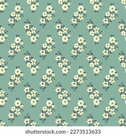 Seamless white decorative vector flowers