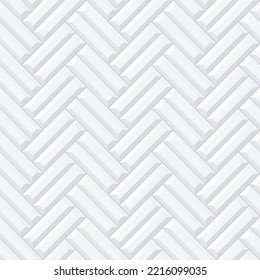 Seamless white double herringbone layout subway tile pattern. Metro tile resliatic vector illustration.
