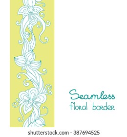 Seamless white floral border