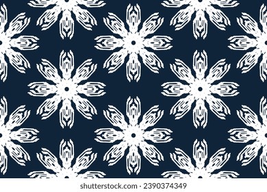 Seamless white floral pattern, abstract art background, design for background, wallpaper, illustration, fabric, clothing, tapestry, textile, batik, embroidery.
