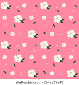 Diseño de patrón floral blanco sin costuras