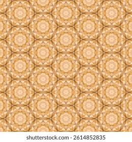 Seamless white floral pattern designed with symmetrical shapes to create a striking dimension. The unique design stands out with an orange background. Perfect for a fun and unique decoration.