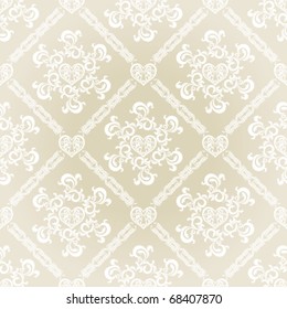 Seamless white floral pattern. Illustration vector.