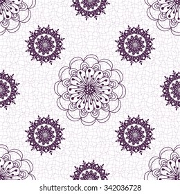 Seamless white floral pattern with lacy vintage flowers, vector EPS 10