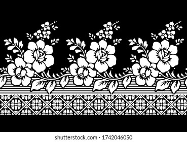 Nahtloser weißer Blumenstrauß mit weißem Hintergrund