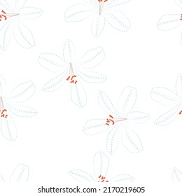 Seamless  white flower  pattern design. Fabric textile for shirt, wallpaper etc.