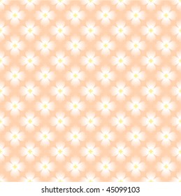 Seamless white flower wallpaper Vector. Also available in raster.