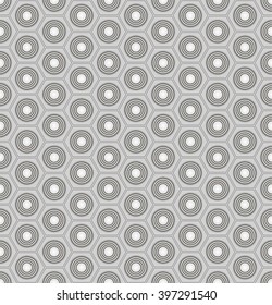 Seamless white geometric background hexagons, circles, 3D effect, vector 