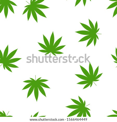 Seamless white and green Cannabis pattern vector
