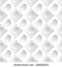 Seamless White Heart Pattern for Valentines day