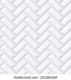 Seamless white herringbone subway tile pattern. Metro tile diagonal layout illustration.