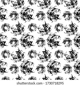 Patrón aislado, abstracto, inusual, sin soldadura en tela de ilustración vectorial
