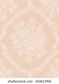 Seamless white lace background with floral pattern