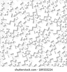 Seamless white origami pattern with pluses. Eps10