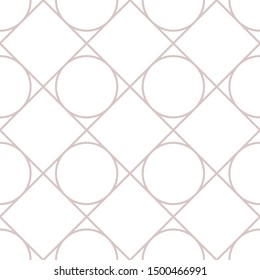 Seamless white pattern Abstract Stripes Lines. Geometric Shapes Circle, Rhombus, Square. White and gray color modern stylish background. Decorative tile image. Vector stock illustration for wallpaper