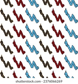 Seamless white pattern with colorful happy worms life, abstract motif minimalist classic playful, cartoon , doodle.
