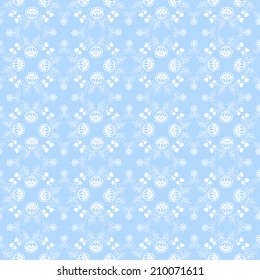 seamless white pattern on a blue background