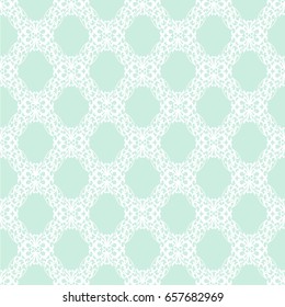 Seamless white pattern on a green background