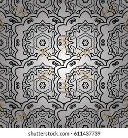 Seamless white pattern. Vector oriental ornament. Whiteen pattern on background with white elements.