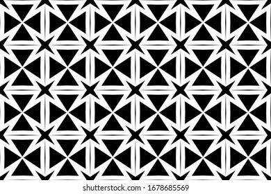 Seamless white patterns on black background.