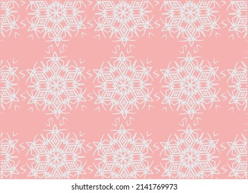 Nahtloses weißes und rosafarbenes arabisches Muster, arabisches Muster.Ornament-Muster, Blumenschmuck.abstrakt Traditionelles islamisches Motiv, Moschee-Dekorationselement.Vektorgrafik, Türkisch, Pakistan, Arabisch. 