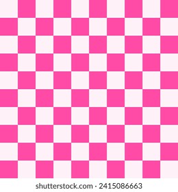 Patrón de cuadrícula cuadrada rosa y blanco inmaculado para el fondo. Diseño artístico rosa tachado