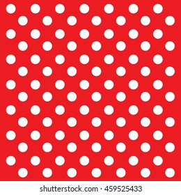 seamless white polka dot red pattern vector background