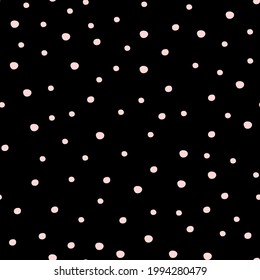 La polka blanca sin foco sobre un fondo negro. Ilustración vectorial.
