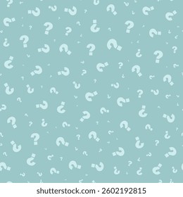 Seamless white question marks on blue background. Question Mark Seamless Pattern Background. EPS vector illustration