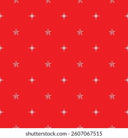 Seamless white shining star on red background