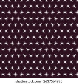 Seamless White Snowflake Pattern on Dark Burgundy Background – Festive Winter Holiday Design with Star Accents