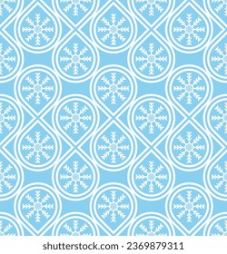 seamless white snowflakes pattern on blue background. christmas decoration. vector illustration