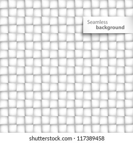 Seamless white square geometric tiles texture. Vector illustration