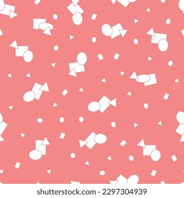Escuadrones blancos, círculos y triángulos invisibles de fondo de patrón. Perfecto para proyectos de tela, scrapbooking y fondo de pantalla. Ideal para el embalaje de papel, textil y mucho más. Diseño de patrones de superficie