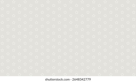 Padrão de contorno de estrela branca sem costura no plano de fundo cinza claro. Papel de parede celestial minimalista, perfeito para a decoração do quarto do bebê, têxteis das crianças, scrapbooking, embrulho de presente, ou elementos de design de berçário.