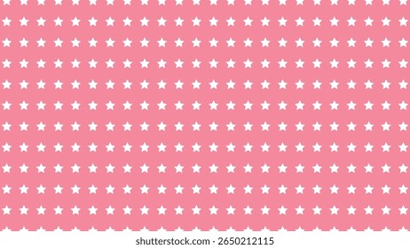 Seamless white star pattern on soft pink background. Cute pastel vector design for kids, baby shower, wrapping paper, fabric print, nursery wallpaper, or girly party decorations.