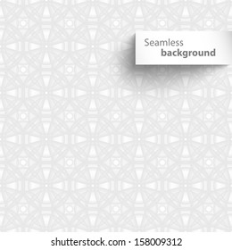 Seamless white wave geometric texture. Vector illustration