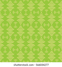 Seamless of white wave telecoms on greenery tone
