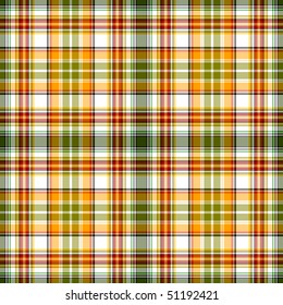  Seamless white-orange and green checkered pattern (vector EPS 10)