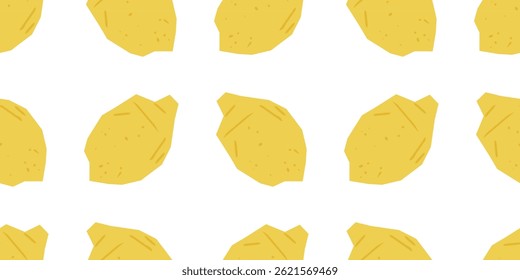 Seamless Whole Lemon Fruit Pattern. Cartoon-style whole yellow lemons in a seamless repeat. Fruits are isolated on a white background with a clean, minimal look.