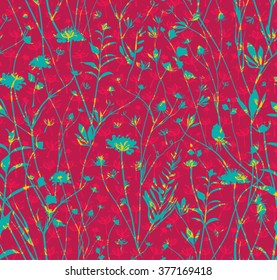 Seamless Wild Flowers pattern.