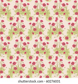 seamless wild poppy pattern