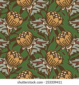 Seamless William Morris Inspired Background Pattern