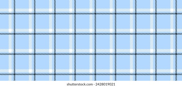 Patrón inconsútil del cristal de la ventana. Tartán a cuadros con fondo repetitivo. Tattersall estampado de textura de franela para textil o tela. Papel pintado a cuadros azul, gris y blanco. Vector vichy o fondo de gingham