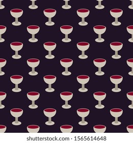 Seamless wine cups vector pattern