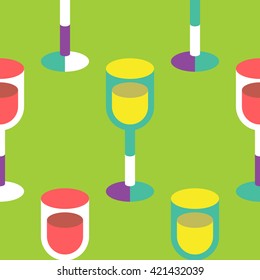 Seamless Wine Glass Pattern